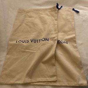 Authentic Louis Vuitton Drawstring Dust Bag 12 ” W x 19 ”L 2pc